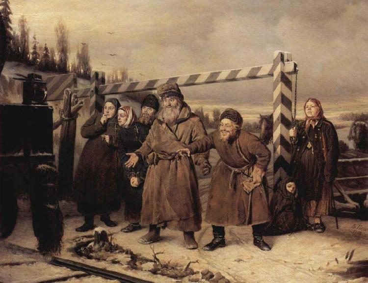 Vasily Perov At the railroad Sweden oil painting art